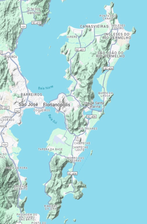 Karte von Florianópolis mit Stränden